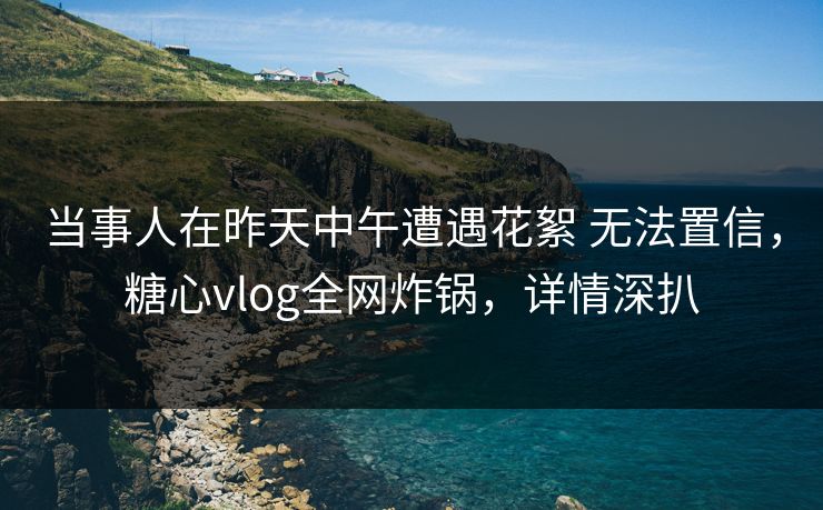 当事人在昨天中午遭遇花絮 无法置信，糖心vlog全网炸锅，详情深扒